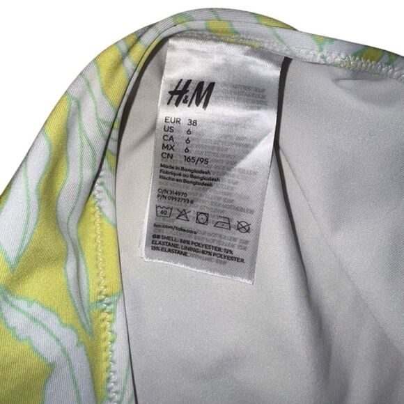 H&M Women's Bikini Bottoms - Yellow Leaves US 6 - Picture 5 of 5